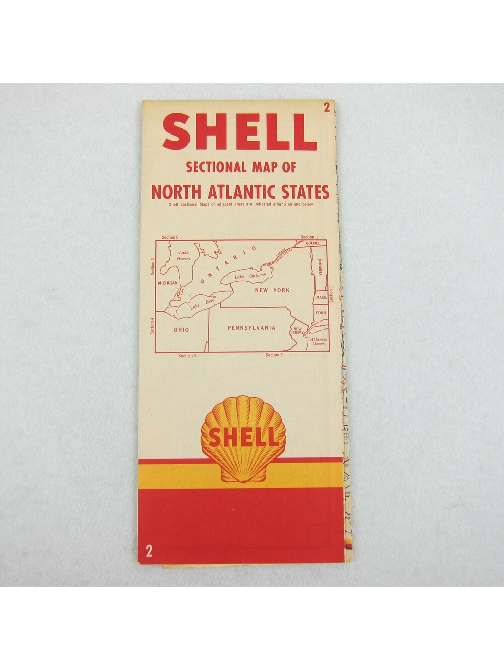 Vintage SHELL Gas & Oil Folding Road Map North Atlantic States